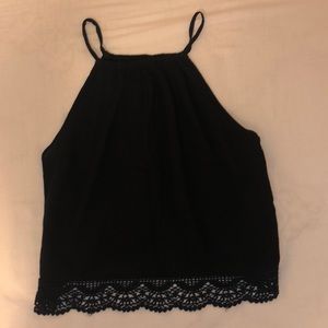 BLACK LACY H&M CROP TOP
